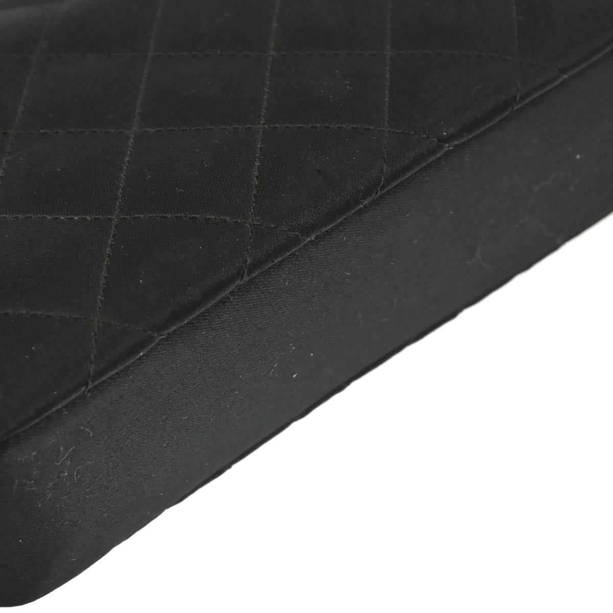 Chanel 1989-1991 Black Satin Shoulder Bag