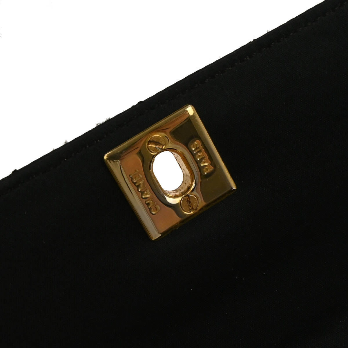 Chanel 1989-1991 Black Satin Shoulder Bag