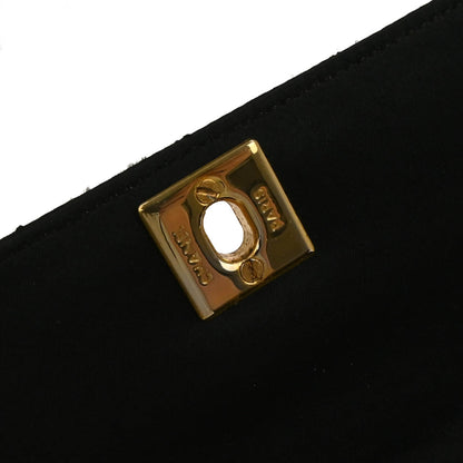 Chanel 1989-1991 Black Satin Shoulder Bag