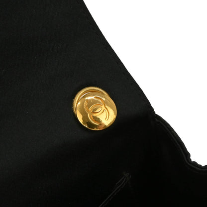 Chanel 1989-1991 Black Satin Shoulder Bag