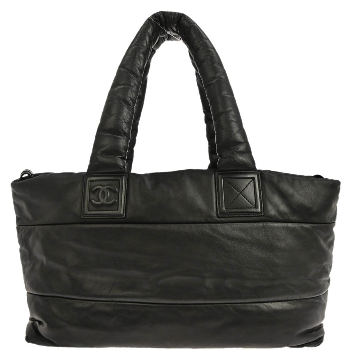 Chanel 2009-2010 Black Calfskin Coco Cocoon Tote Handbag