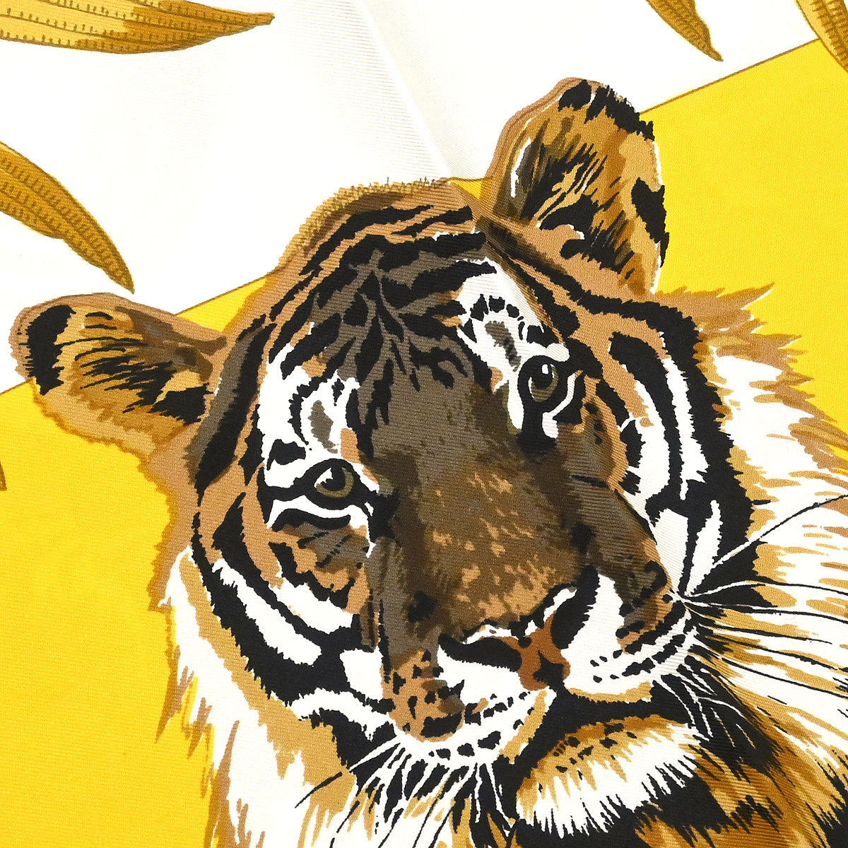 Hermes Scarf Carre 90 Tigre Royal Yellow Small Good