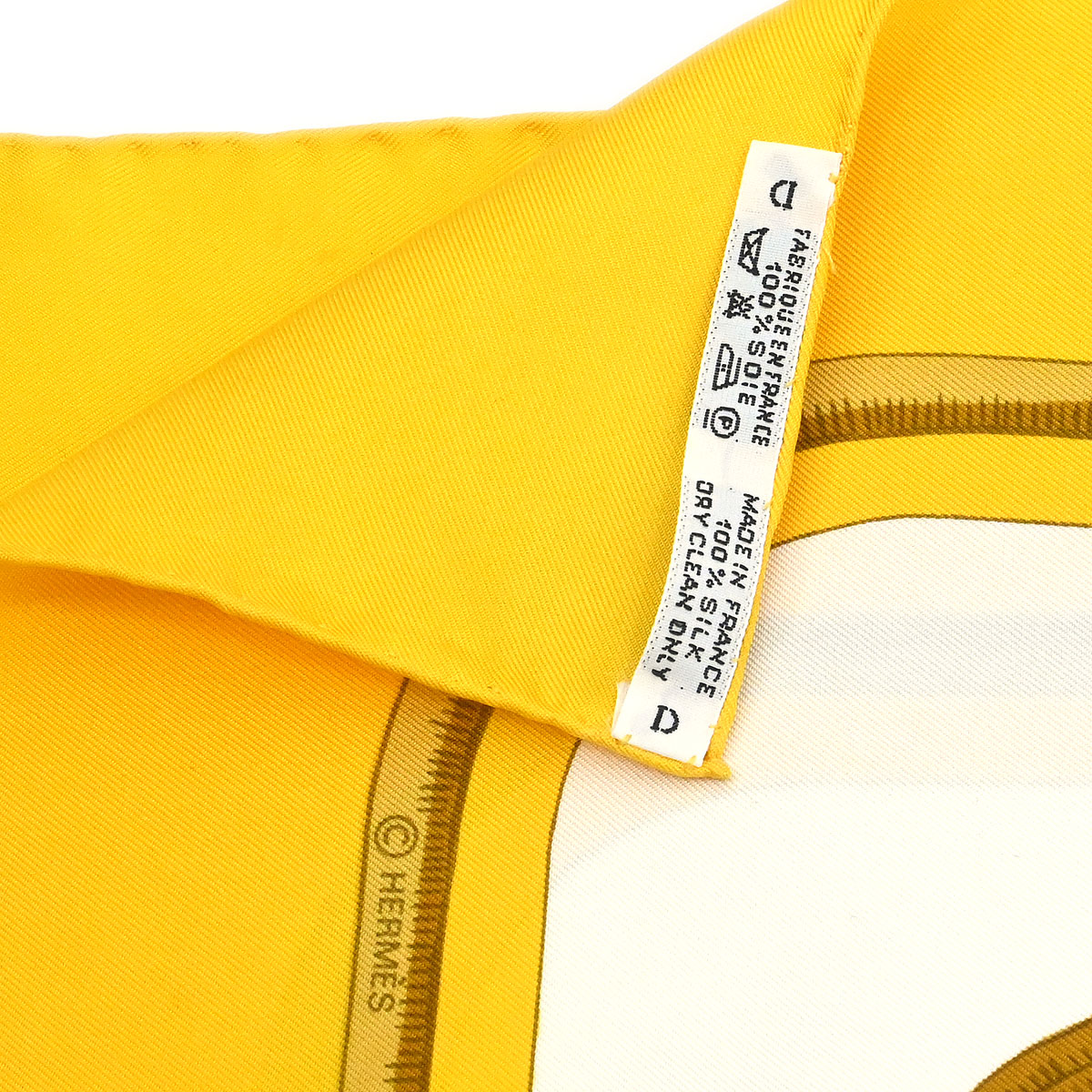 Hermes Scarf Carre 90 Tigre Royal Yellow Small Good