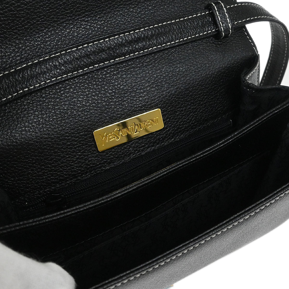 Yves Saint Laurent Black Leather Shoulder Bag
