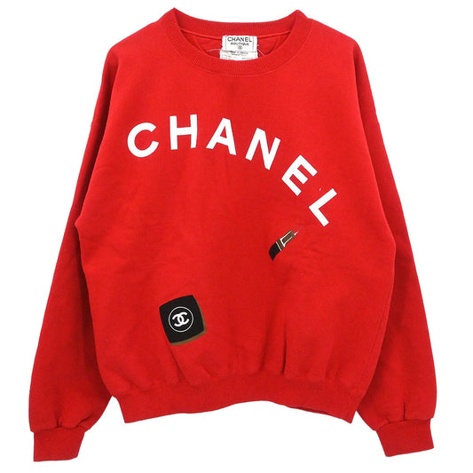Chanel Long Sleeve Top Sweater Red #M