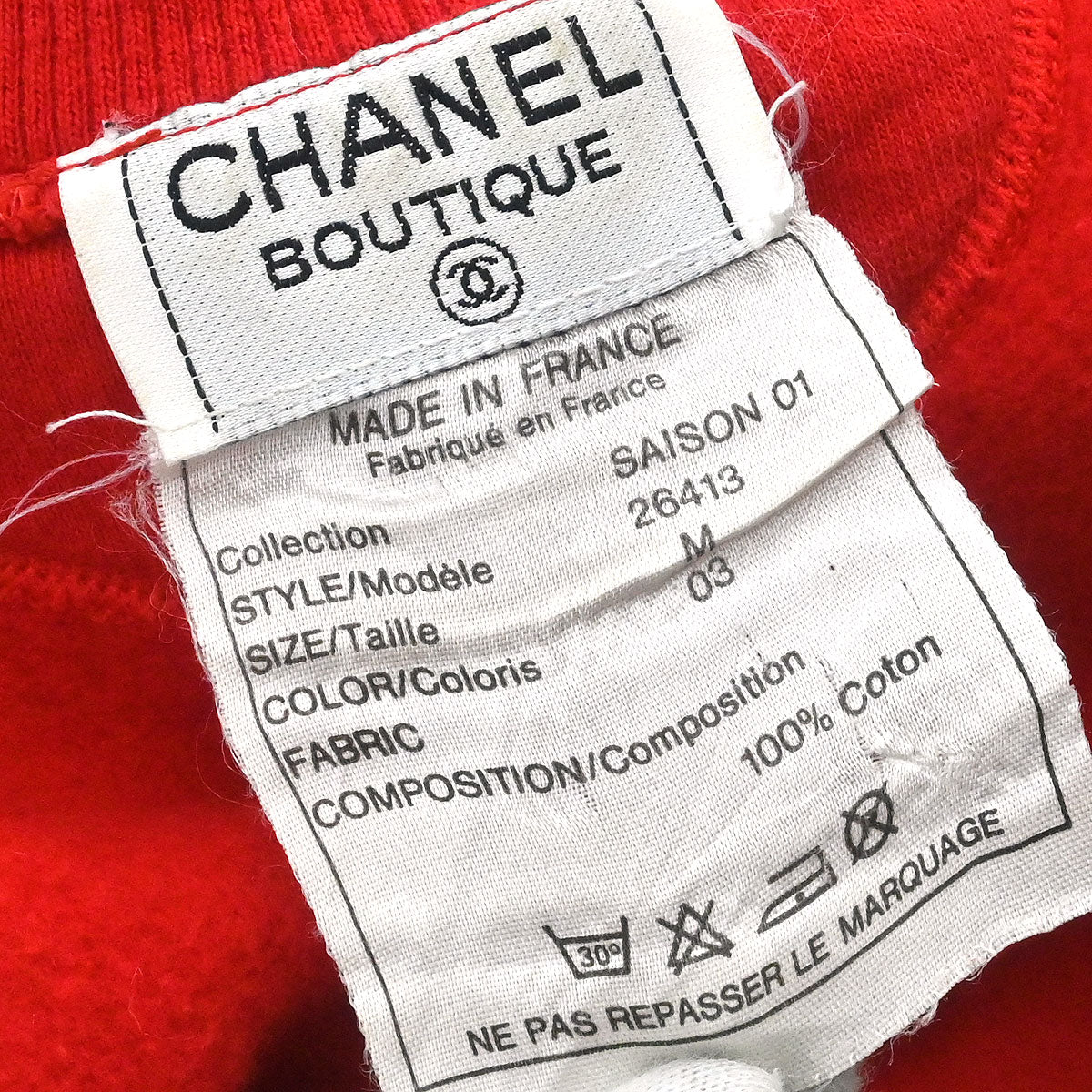 Chanel Long Sleeve Top Sweater Red #M