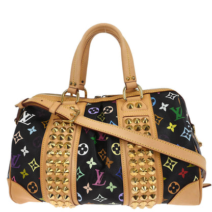 Louis Vuitton Black Multicolor Courtney MM Shoulder Handbag M45642