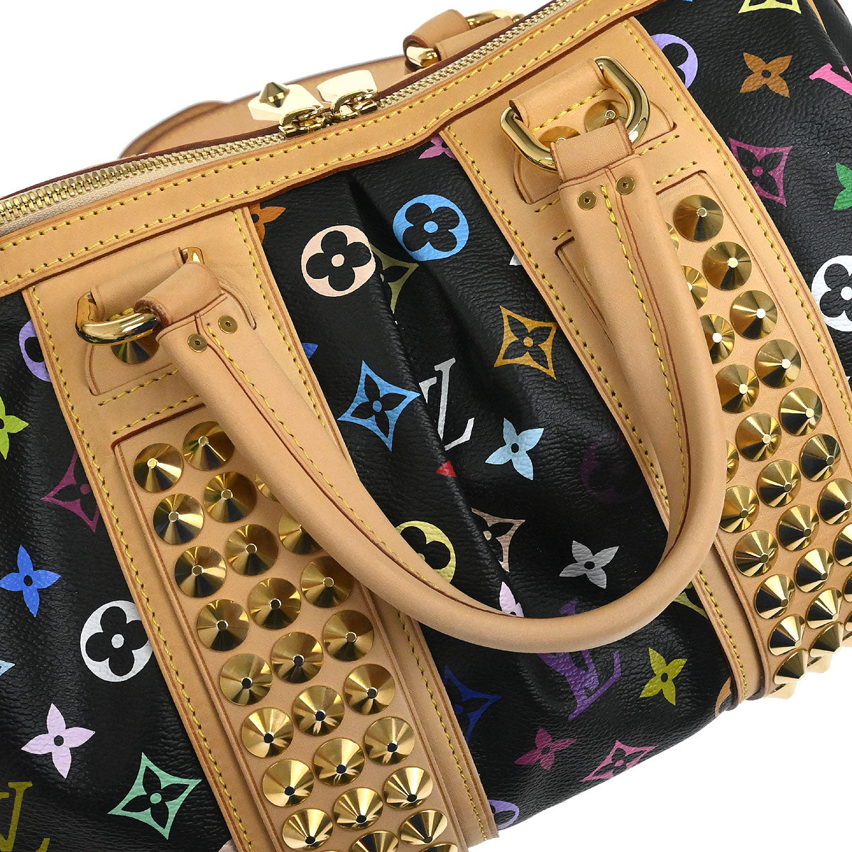 Louis Vuitton Black Multicolor Courtney MM Shoulder Handbag M45642