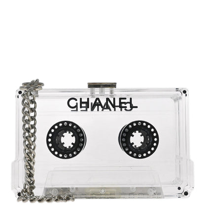 Chanel Clear Acrylic Cassette Tape Clutch Bag
