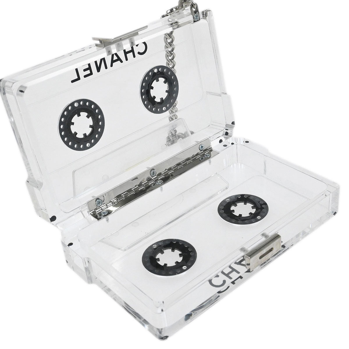 Chanel Clear Acrylic Cassette Tape Clutch Bag