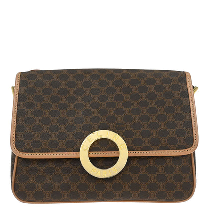 Celine Brown PVC Macadam Shoulder Bag