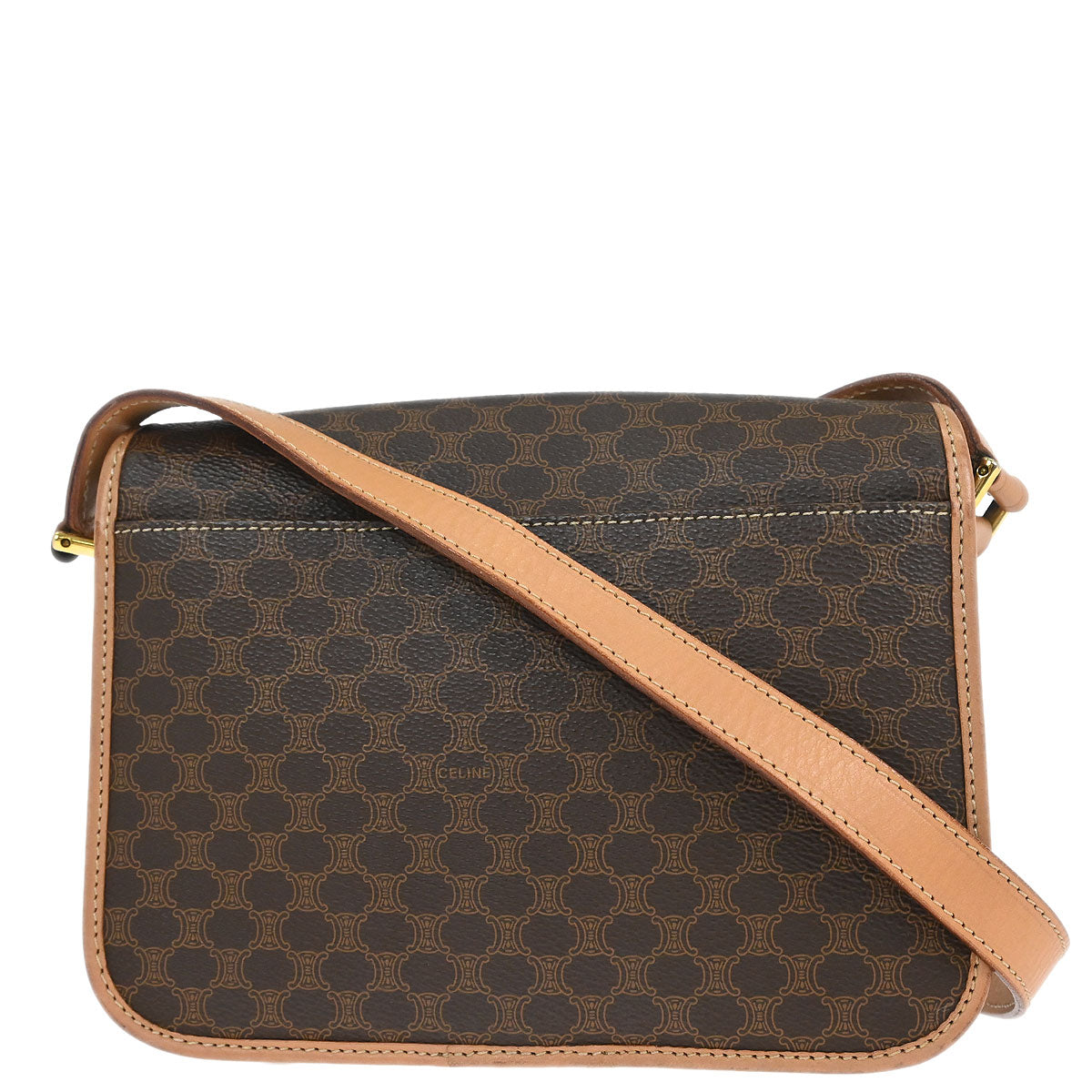 Celine Brown PVC Macadam Shoulder Bag