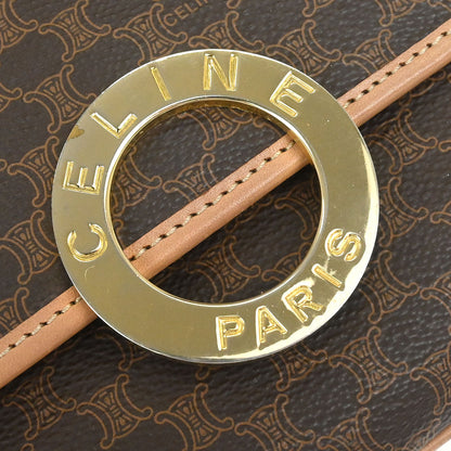 Celine Brown PVC Macadam Shoulder Bag