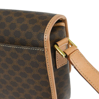Celine Brown PVC Macadam Shoulder Bag