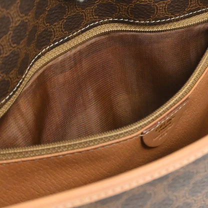 Celine Brown PVC Macadam Shoulder Bag