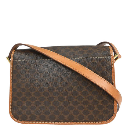 Celine Brown PVC Macadam Shoulder Bag