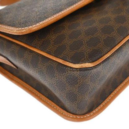 Celine Brown PVC Macadam Shoulder Bag