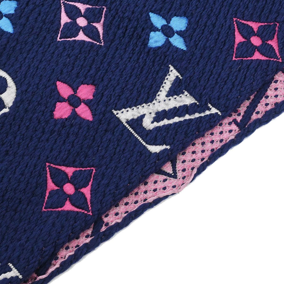 Louis Vuitton Navy Monogram Echarpe Logomania Rainbow Scarf M70899