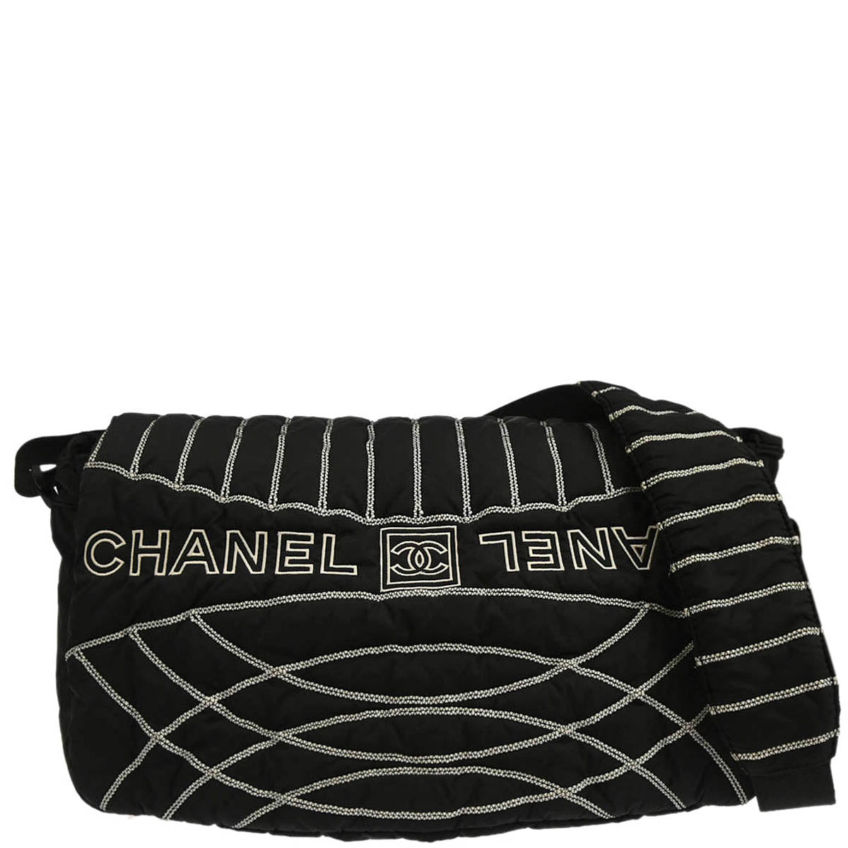 Chanel 2005-2006 Black Nylon Sport Line Shoulder Bag