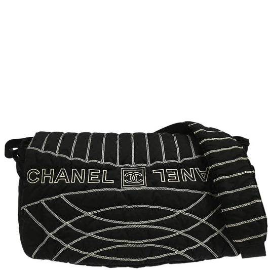 Chanel 2005-2006 Black Nylon Sport Line Shoulder Bag