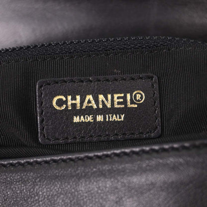 Chanel 2000-2002 Black Lambskin Choco Bar Shoulder Bag