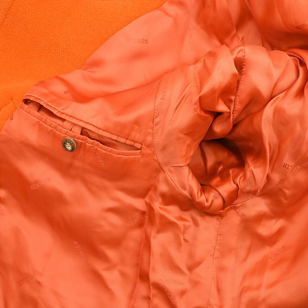 Hermes Duffel Coat Orange #48