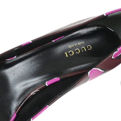 Gucci * Bordeaux Open Toe Pumps Shoes #36