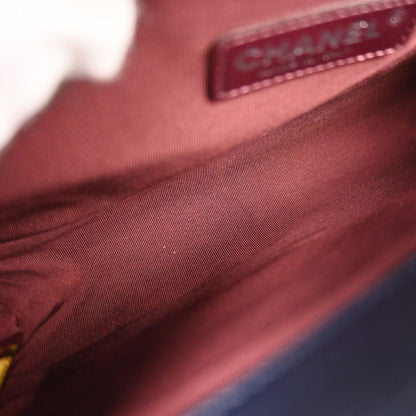 Boy Chanel 2014 Navy Velvet Medium Chain Shoulder Bag