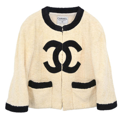 Chanel CC Logo Jacket Ivory 28 #38