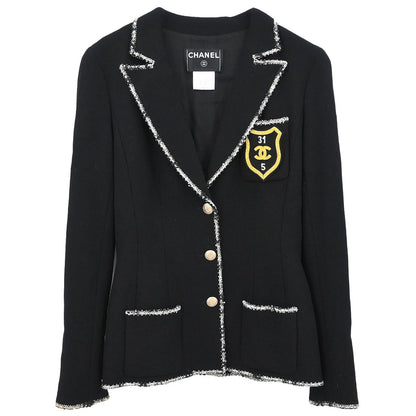 Chanel 2005 Emblem Single Breasted Jacket Black #38