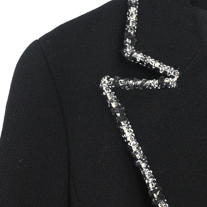 Chanel 2005 Emblem Single Breasted Jacket Black #38