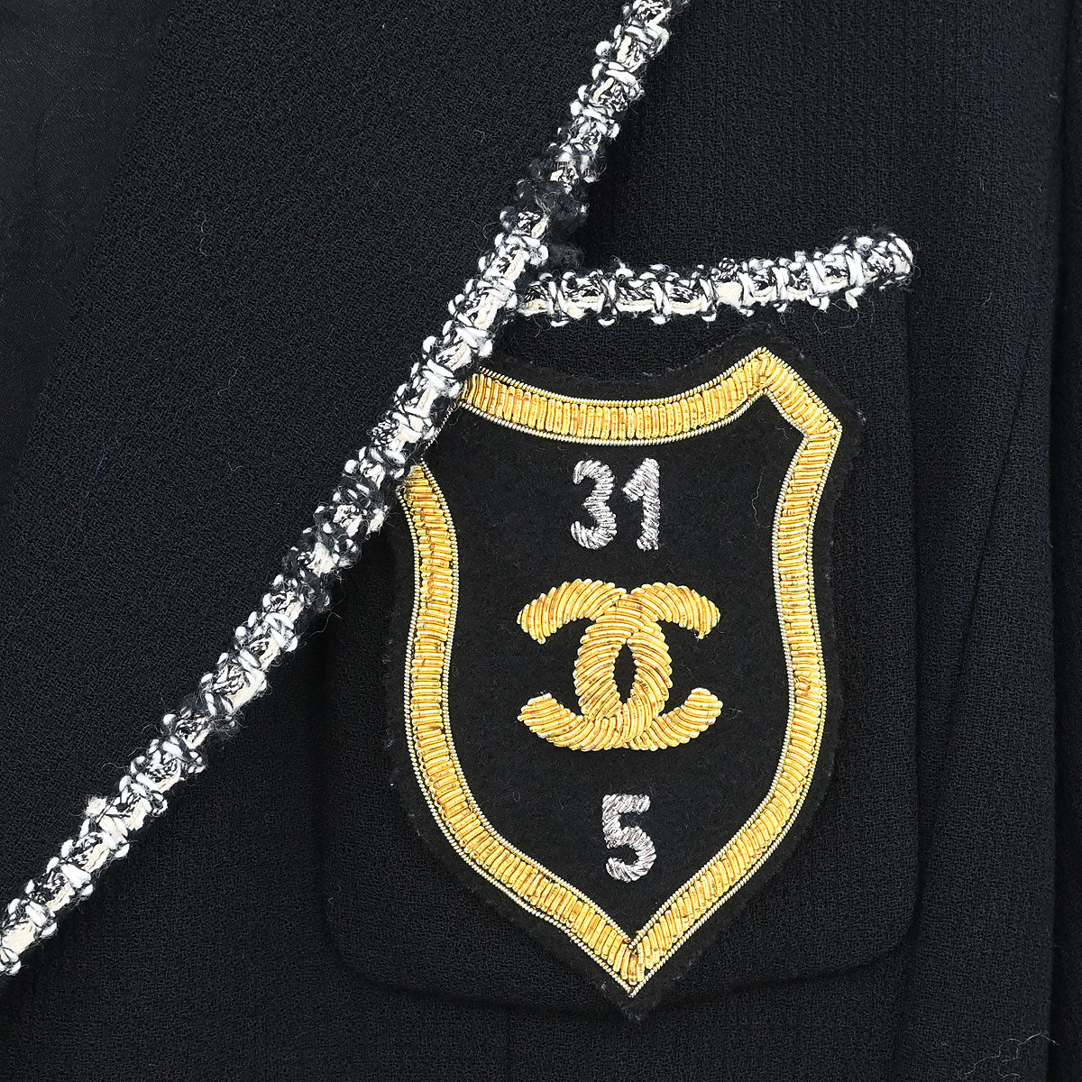 Chanel 2005 Emblem Single Breasted Jacket Black #38