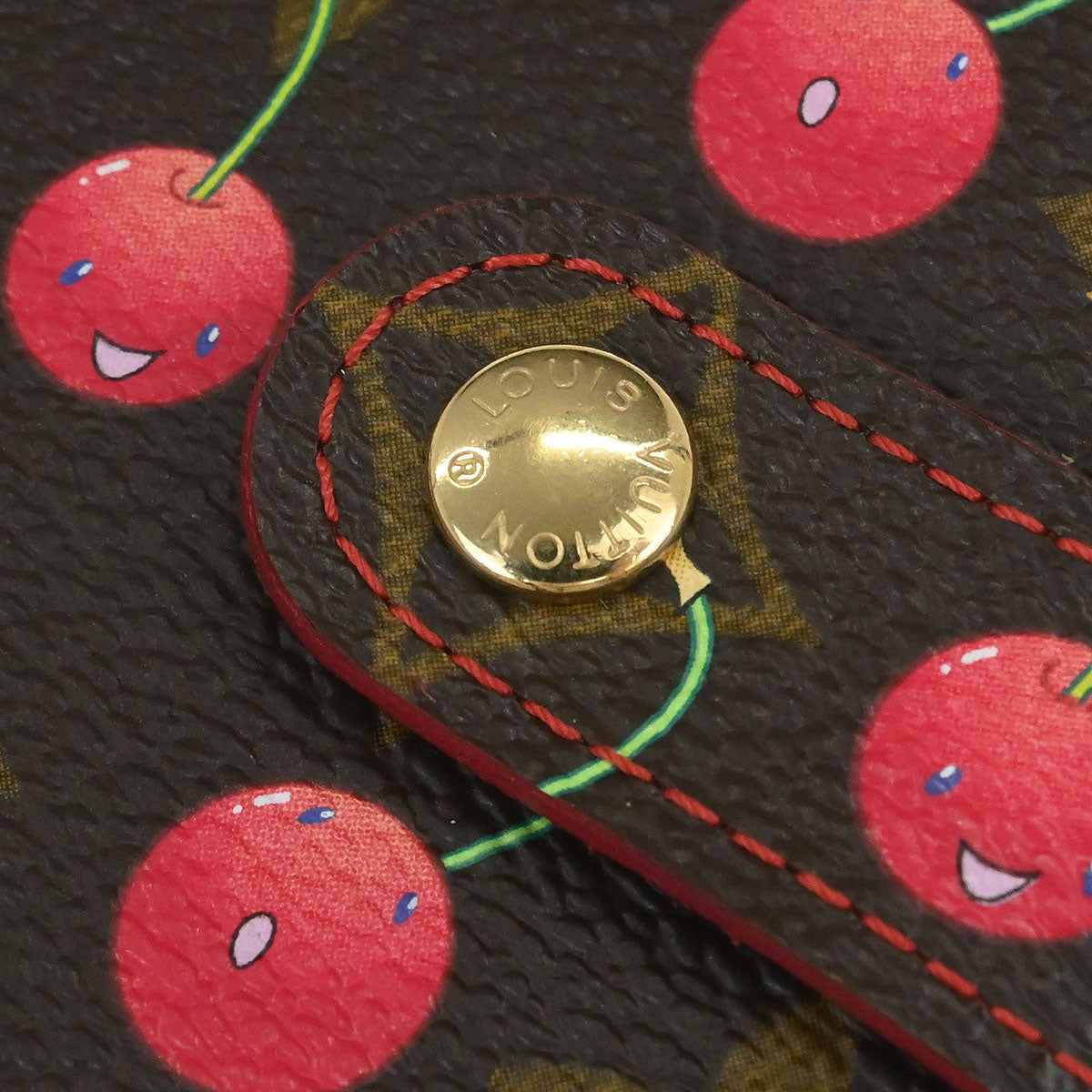 Louis Vuitton Monogram Cherry Compact Zip Wallet M95005