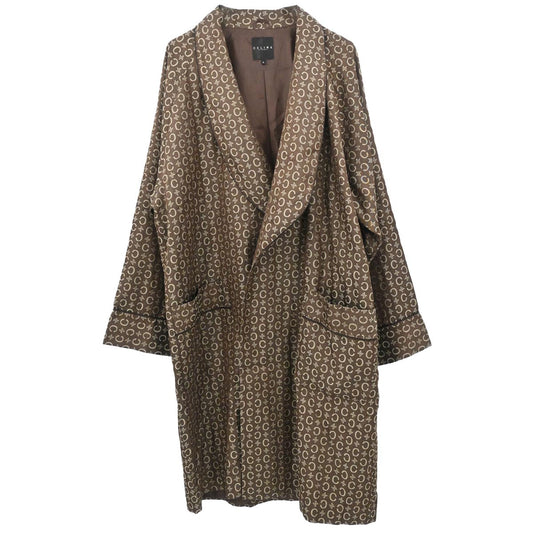 Celine Macadam Belted Robe Style Coat Gown Brown #L