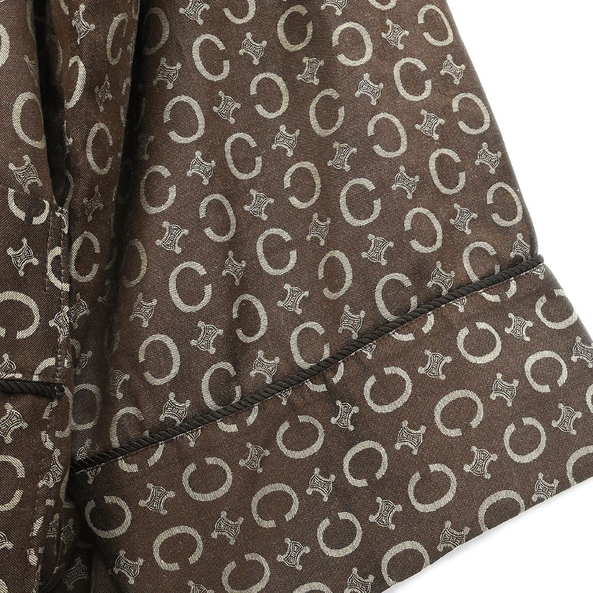 Celine Macadam Belted Robe Style Coat Gown Brown #L