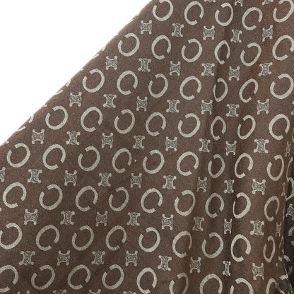 Celine Macadam Belted Robe Style Coat Gown Brown #L