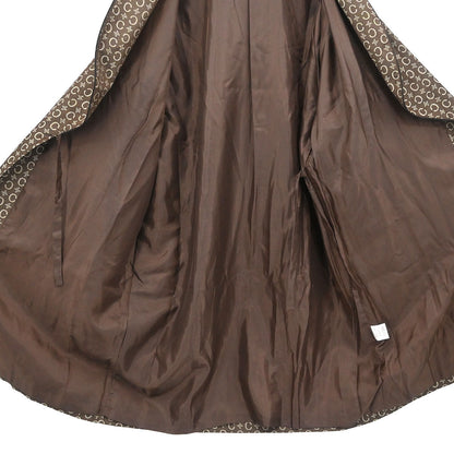 Celine Macadam Belted Robe Style Coat Gown Brown #L