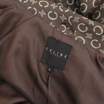 Celine Macadam Belted Robe Style Coat Gown Brown #L