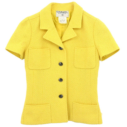 Chanel 1997 Single Breasted Jacket Yellow #38