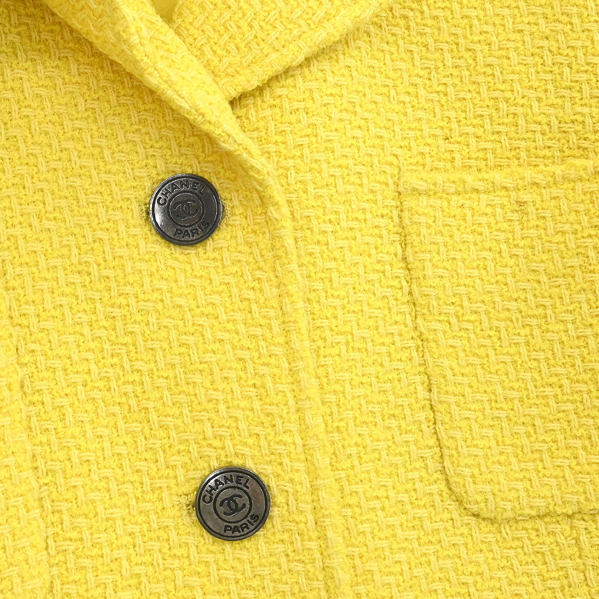 Chanel 1997 Single Breasted Jacket Yellow #38