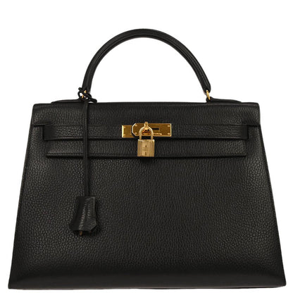 Hermes Black Ardennes Kelly 32 Sellier Handbag