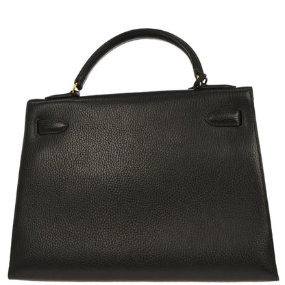 Hermes Black Ardennes Kelly 32 Sellier Handbag