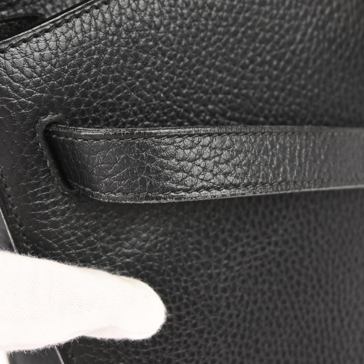 Hermes Black Ardennes Kelly 32 Sellier Handbag