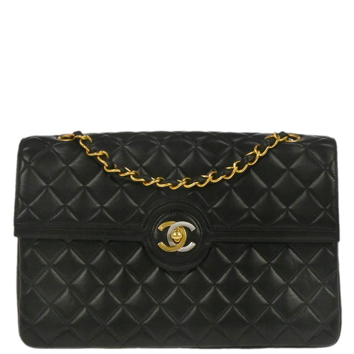 Chanel Black Lambskin Paris Shoulder Bag