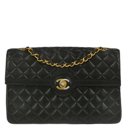 Chanel Black Lambskin Paris Shoulder Bag