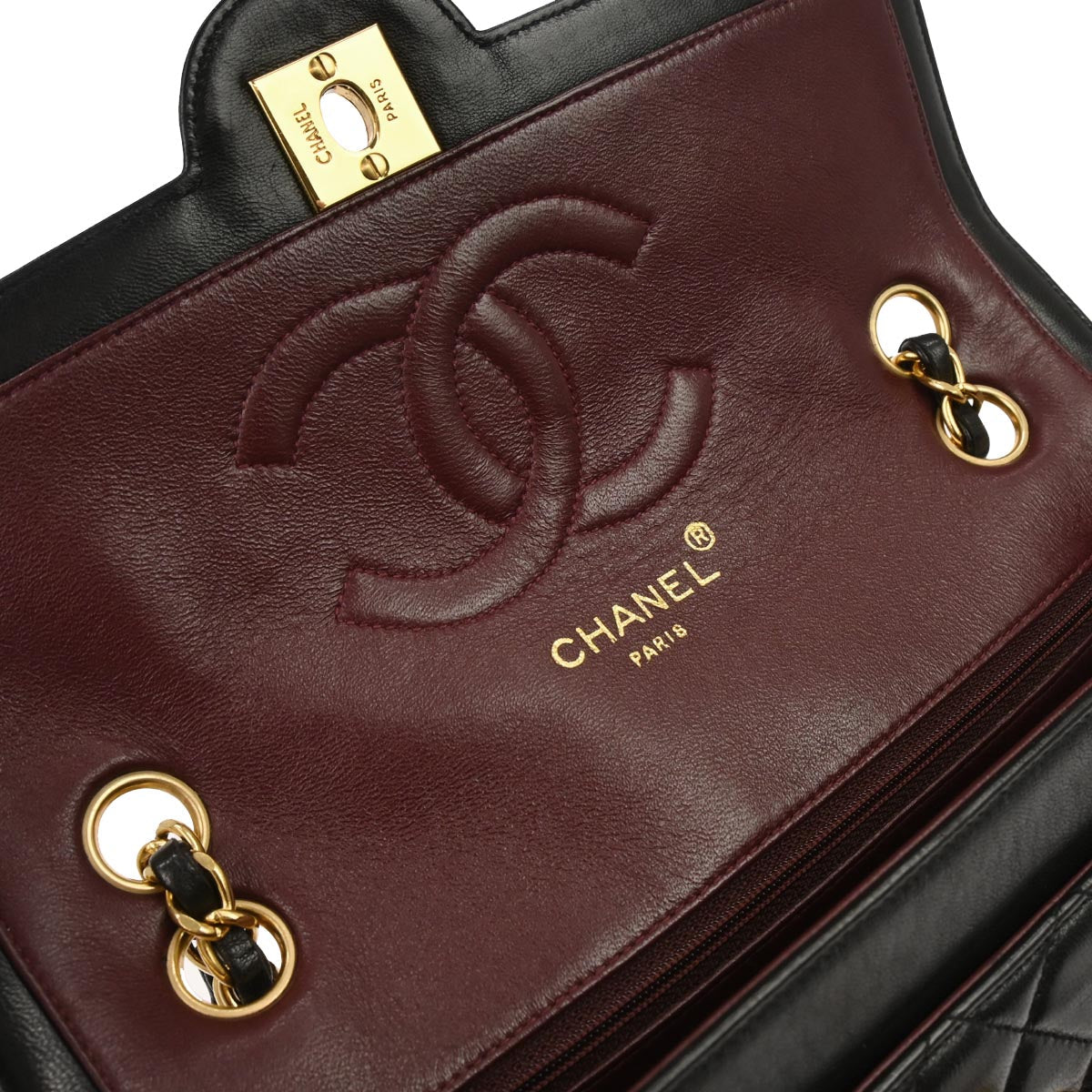 Chanel Black Lambskin Paris Shoulder Bag