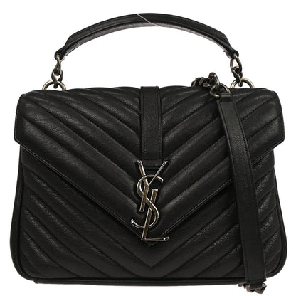Saint Laurent Black College Medium 2way Shoulder Handbag