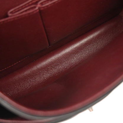 Chanel 2017-2018 Black Lambskin Chevron Medium Classic Double Flap Shoulder Bag