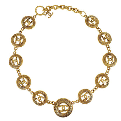 Chanel Chain Necklace Gold Medallion 3872