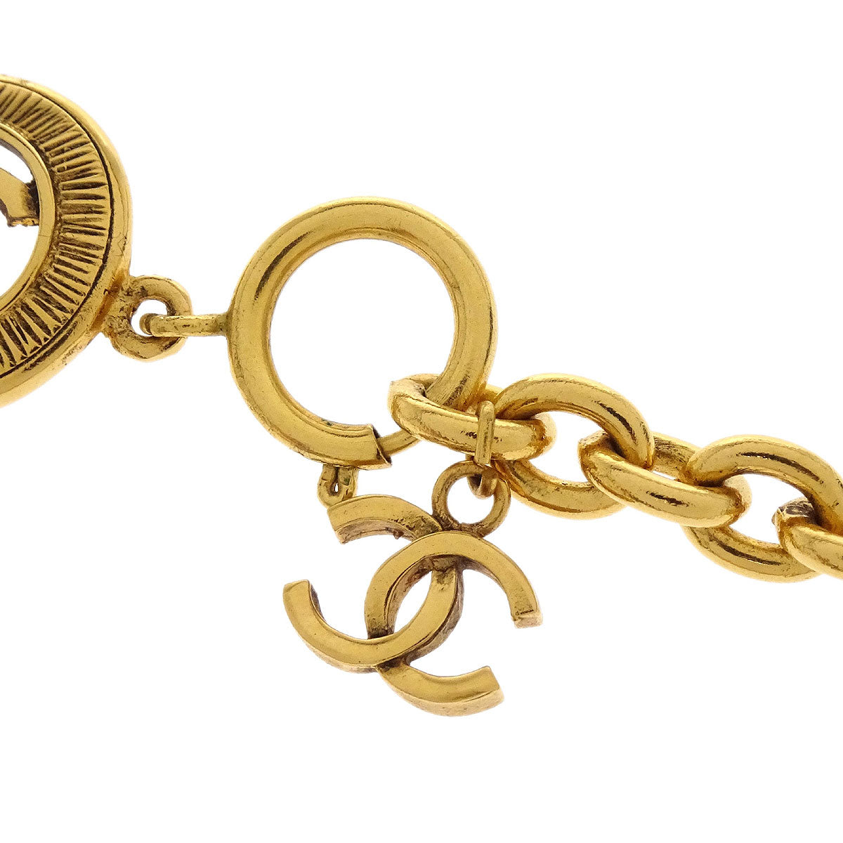 Chanel Chain Necklace Gold Medallion 3872